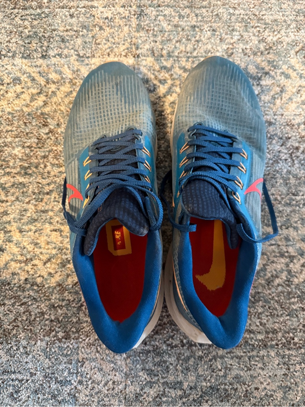 Nike Air Zoom Pegasus Running Shoes Blue Orange Men’s
